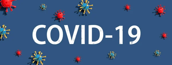 Covid-19 tema med virus hantverk objekt — Stockfoto