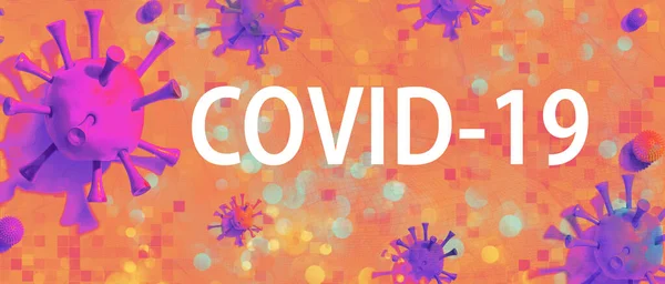 Covid-19-Thema mit viralen Objekten — Stockfoto