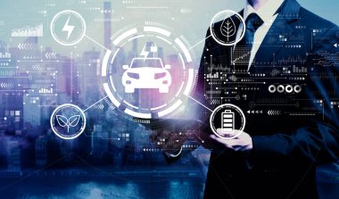 Elinde tablet olan bir işadamı konsepti