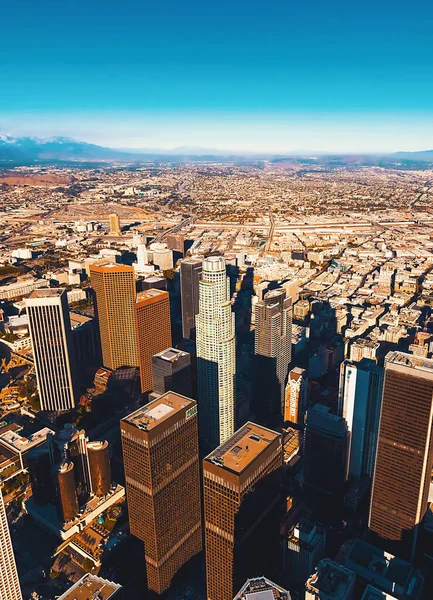 Vista aérea de um centro de LA — Fotografia de Stock