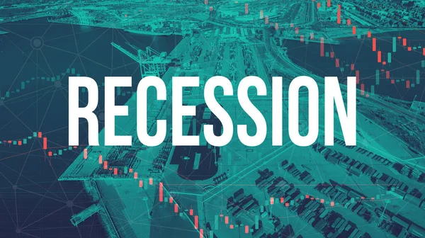 Temat recesji z amerykańskim portem morskim — Zdjęcie stockowe