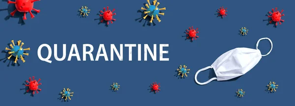 Quarantine theme with virus and a white mask — Stock Photo, Image