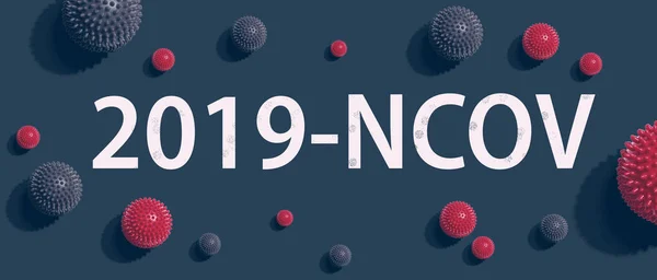 2019-NCOV θέμα με ιικά αντικείμενα — Φωτογραφία Αρχείου