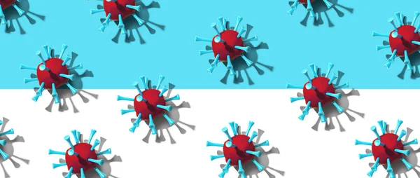 Вірусна епідемія грипу та коронавірусу. — стокове фото