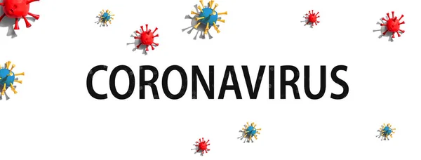 Virüs araç nesneleriyle Coronavirus teması — Stok fotoğraf