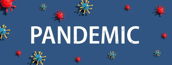 Tema pandémico con objetos de arte de virus — Foto de Stock