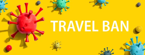 Travel Ban theme with virus craft objects