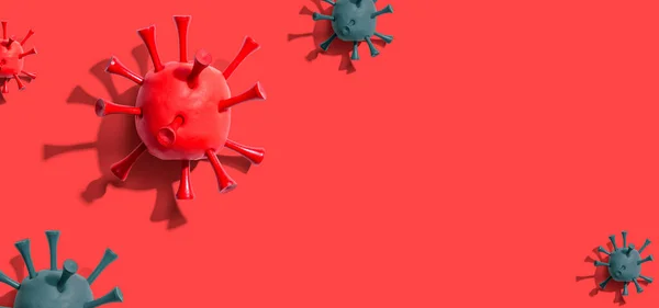 ウイルスの流行インフルエンザとコロナウイルスの概念 — ストック写真