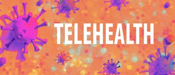 Telehealth θέμα με ιικά αντικείμενα — Φωτογραφία Αρχείου