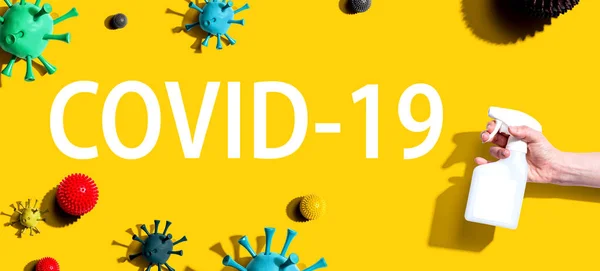 Θέμα COVID-19 με σπρέι και ιούς — Φωτογραφία Αρχείου