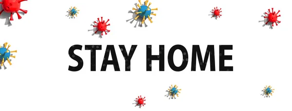 Maradj otthon téma vírus kézműves tárgyak — Stock Fotó