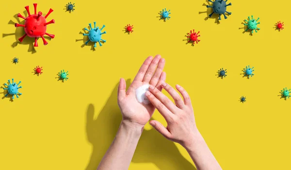 Мыть руки - концепция здравоохранения и гигиены — стоковое фото