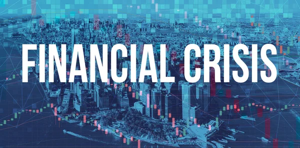 Tema della crisi finanziaria con Manhattan New York — Foto Stock