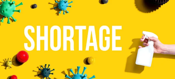 Shortage theme with spray and viruses — Stock Photo, Image