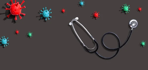 Stetoskop dengan tema coronavirus — Stok Foto