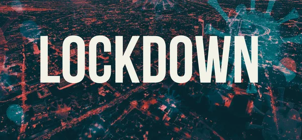 Lockdown tema med centrala Los Angeles på natten — Stockfoto