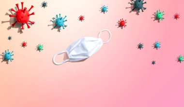 Salgın gribi ve Coronavirüs konsepti olan cerrahi maske