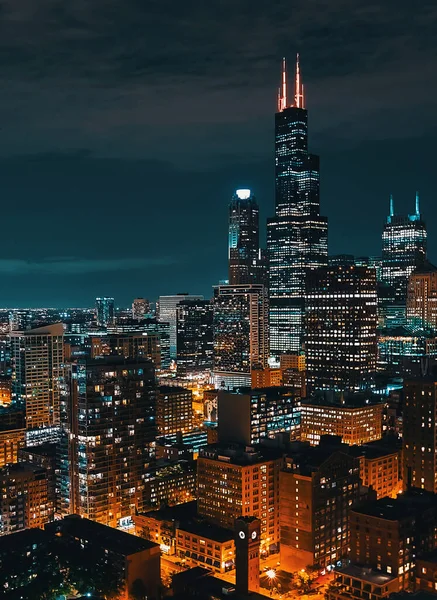 Centro de Chicago paisaje urbano rascacielos skyline — Foto de Stock