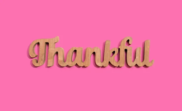 Thankful wooden text from above — Stock Photo, Image