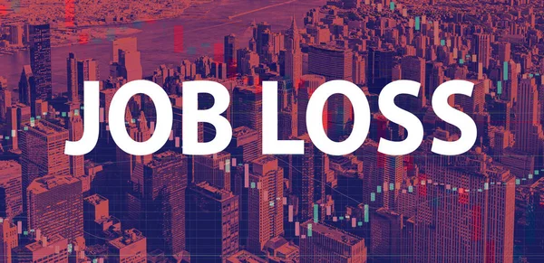 Job Loss theme with New York City skyscrapers