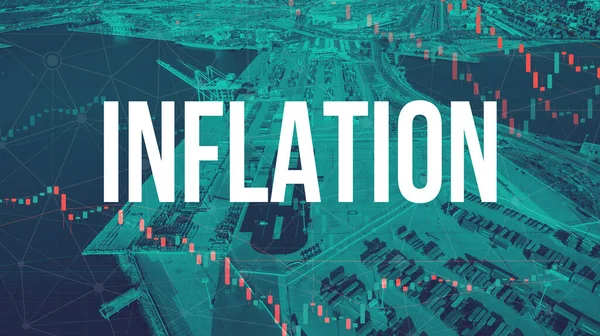 Інфляційна тема з портом США — стокове фото