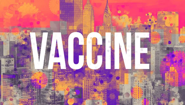 ニューヨークのスカイラインでワクチンのテーマ — ストック写真