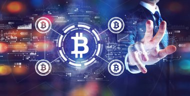 İş adamıyla Bitcoin teması