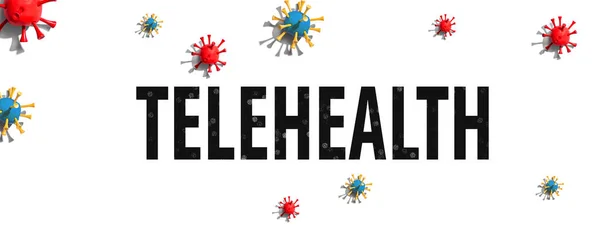 Θέμα Telehealth με αντικείμενα από ιούς — Φωτογραφία Αρχείου