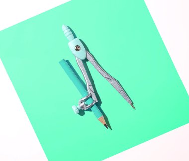 Mavi çizim pusulası