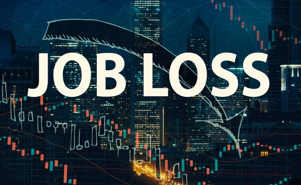 Job Loss theme with Chicago skyscrapers