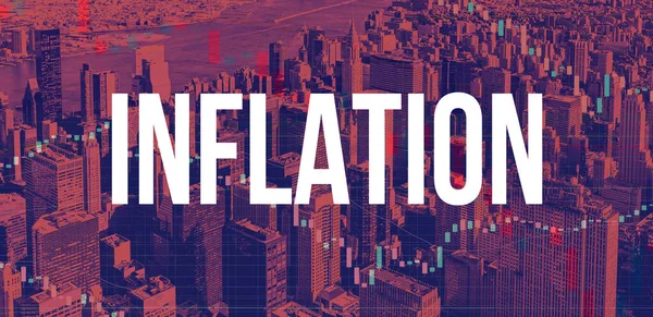 Tema inflazione con grattacieli di New York — Foto Stock
