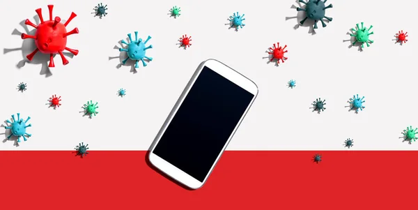 Smartphone with epidemic influenza concept