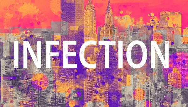 Tema de la infección con el horizonte de la ciudad de Nueva York —  Fotos de Stock