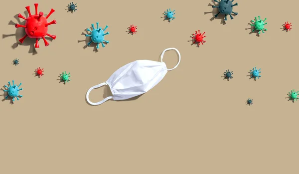 Surgical mask with epidemic influenza and Coronavirus concept