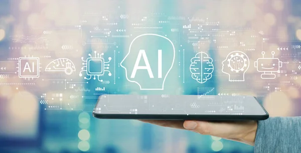 Concept AI avec tablette — Photo