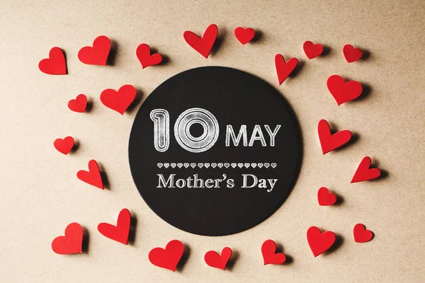 10 May Mothers Day message with small hearts — Stock Photo, Image