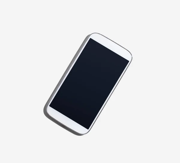 Smartphone bianco con schermo nero — Foto Stock