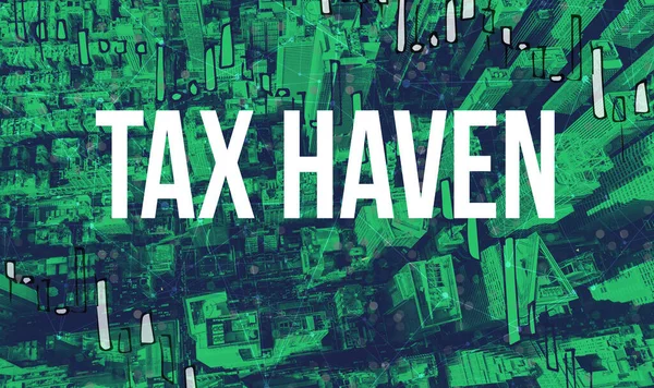 Tema de Tax Haven com vista aérea de arranha-céus de Manhattan NY — Fotografia de Stock