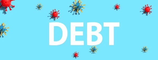 Tema de la deuda con objetos de arte de virus —  Fotos de Stock