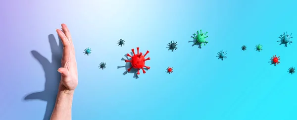 หยุดการแพร่ระบาดของไข้หวัดใหญ่และแนวคิดของไวรัสโคโรนา — ภาพถ่ายสต็อก