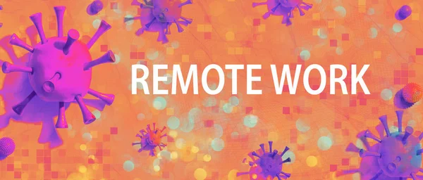 Remote Work thema met virale objecten — Stockfoto