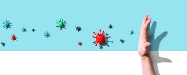 Stoppt epidemische Grippe und Coronavirus-Konzept — Stockfoto