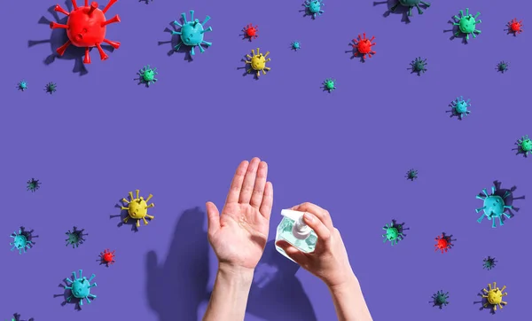 Concept de coronavirus avec personne se lavant les mains — Photo