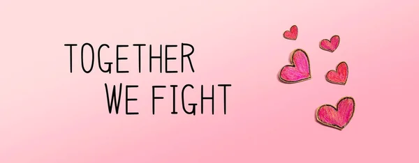 Együtt harcolunk az üzenet vörös szív rajzok — Stock Fotó