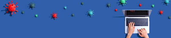 Ноутбук с концепцией эпидемического гриппа
