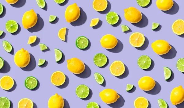 Friss citrom és lime felülnézetből — Stock Fotó