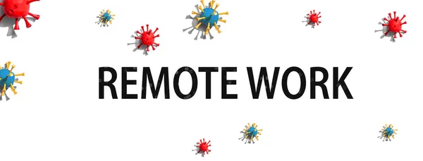Remote Work tema med objekt virus hantverk — Stockfoto