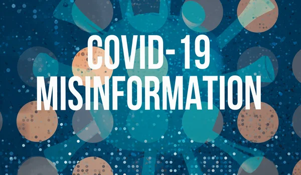 Covid-19 Tema de desinformación con fondo de puntos abstractos —  Fotos de Stock