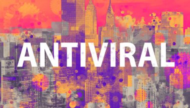 New York şehrinin siluetinin antiviral teması