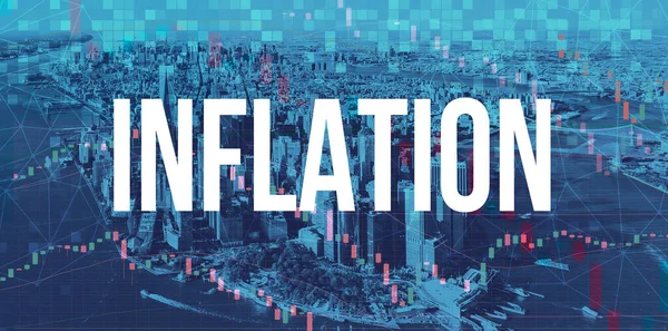 Inflationstema med Manhattan New York City — Stockfoto